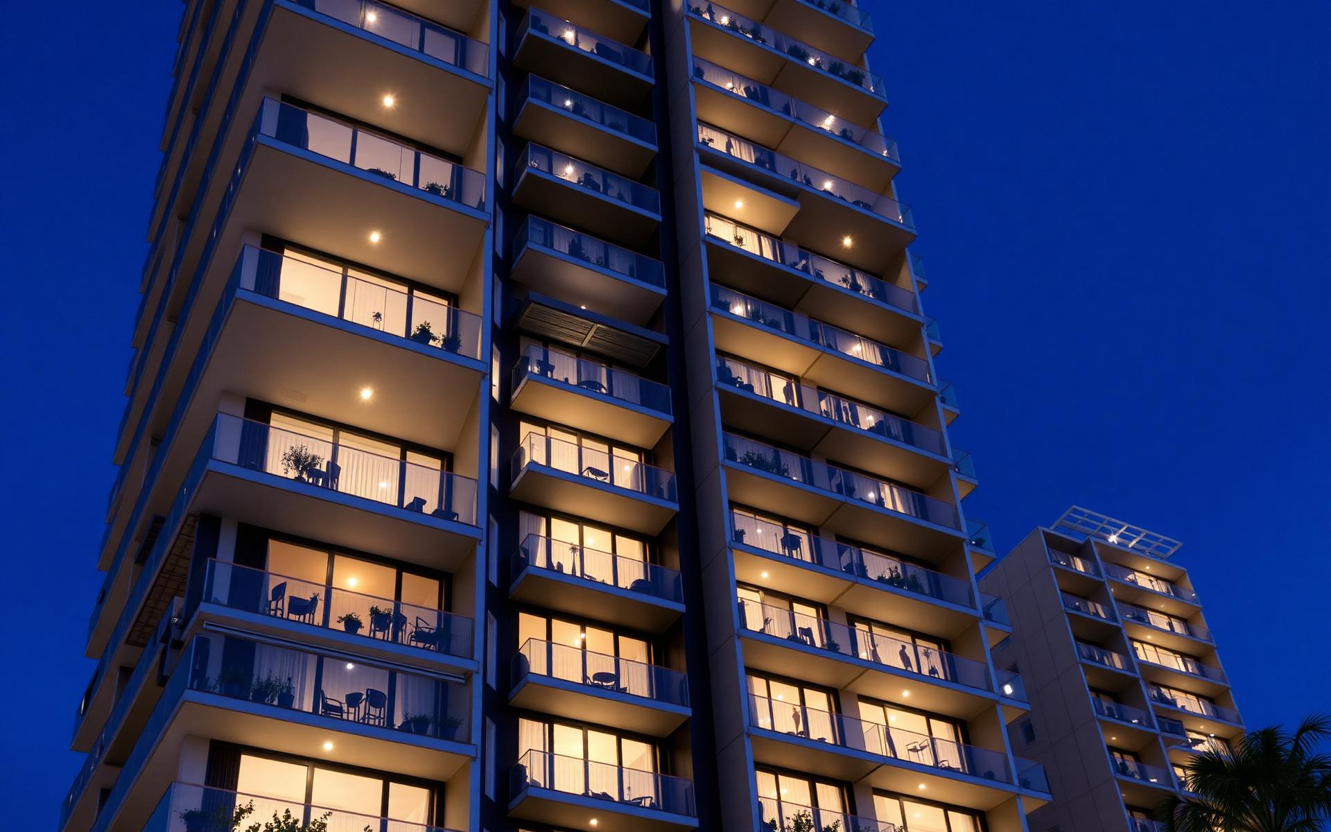 Fachada de condomínio residencial moderno